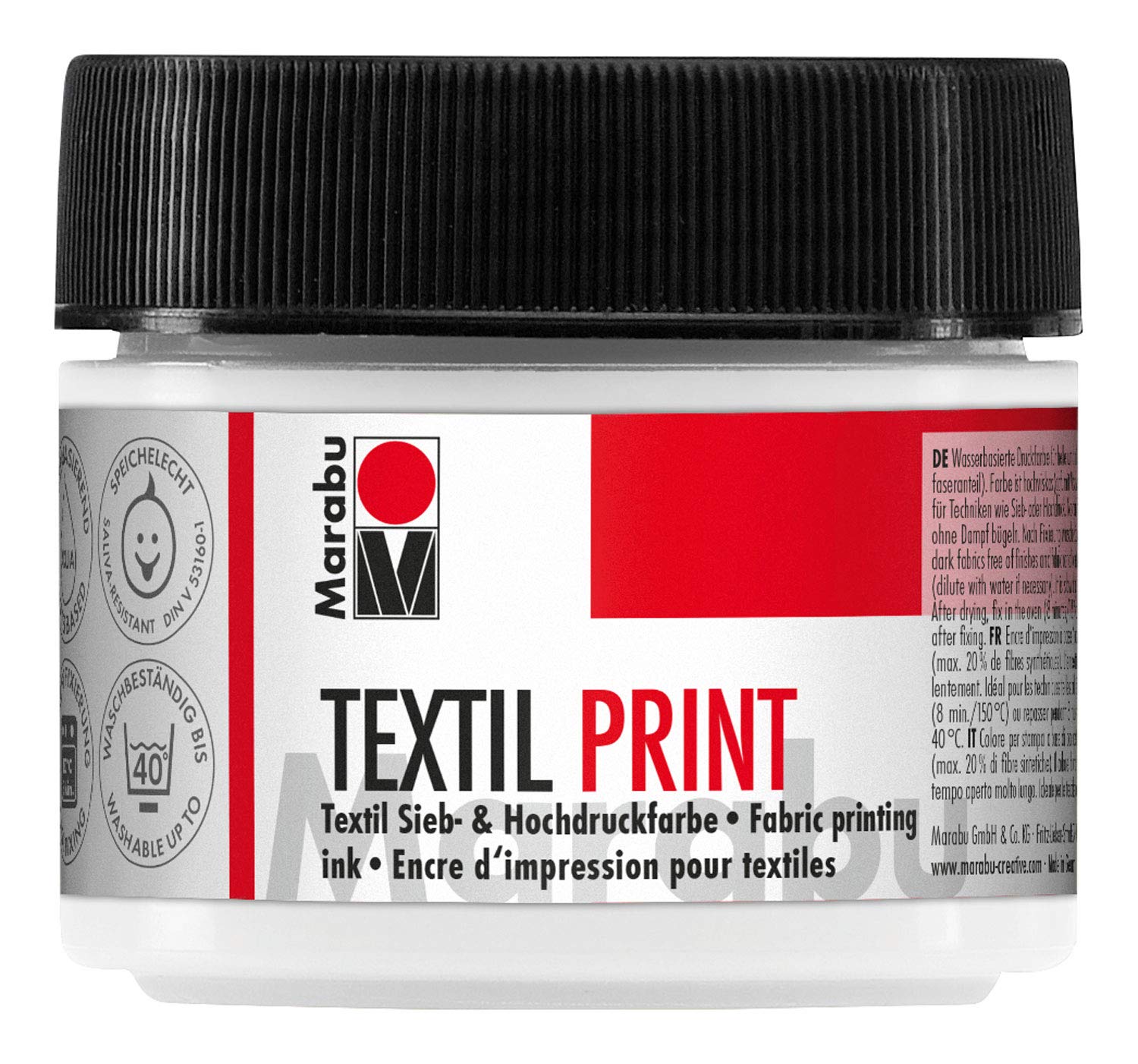 Marabu Textil Print Titanium White 100ml Fabric Priting Ink