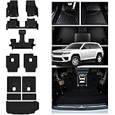 MJBYMAT Floor Mats for 2021-2025 2026 Jeep Grand Cherokee L 6 Seats (2nd Row Bucket Seats) & Cargo Mat & Backrest Mat,TPE All Weather Protection Car Mats 2nd & 3rd Covering The Backrest Accessories
