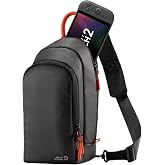 JSAUX Sling Bag for Switch 2, Steam Deck and ROG Xbox Ally X | Crossbody Travel Case, Large Capacity, 3 Compartments, Joystick Guard Design