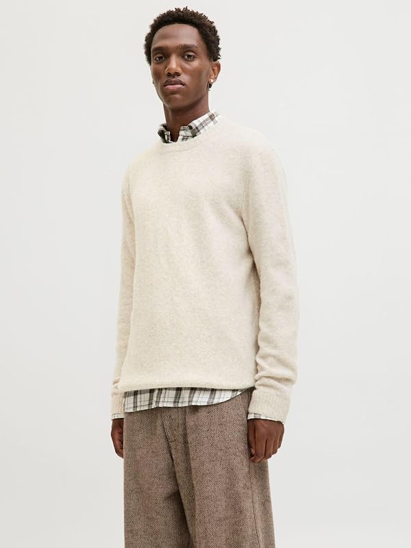 Jprblasimon Souffle Knit Crew Neck, Doublure argentée, L Homme