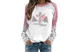 fartey 2024 Womens Ugly Christmas Sweaters Funny Cute Xmas Tree Reindeer Snowman Tops Long Sleeve Crewneck Sweatshirts