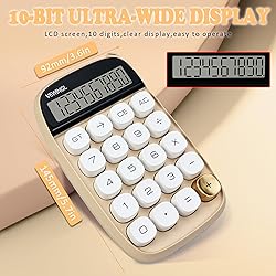 VEWINGL Calculator,Beige Calculator Cute 10 Digit
