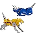 Power Rangers Mighty Morphin Triceratops Dinozord and Sabertooth Tiger Dinozord Toy 2-Pack Action Figures Part of Dino Megazord for Kids Ages 4 and Up