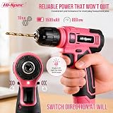 Hi-Spec 8V Cordless Drill Set Pink – Ladies Tool Kit with Starter Bits 10Nm view 3
