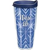 Tervis Nurse Life Made in USA Double Walled Insulated Tumbler Travel Cup Keeps Drinks Cold & Hot, 24oz, Clear