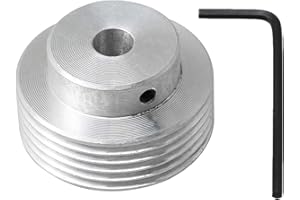 logyues Aluminum Multi-Ribbed Belt Pulley V-Belt Pulley OD 40mm Silver (Inner Hole 8mm)