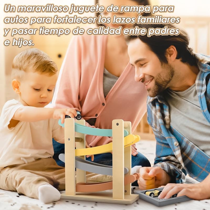 Montessori Juguete a Partir de 1 año para Coche, Pista de Bolas, Madera, a Partir de 1, 2 años, Juguete de Madera, Regalo para 1 2 años, niño