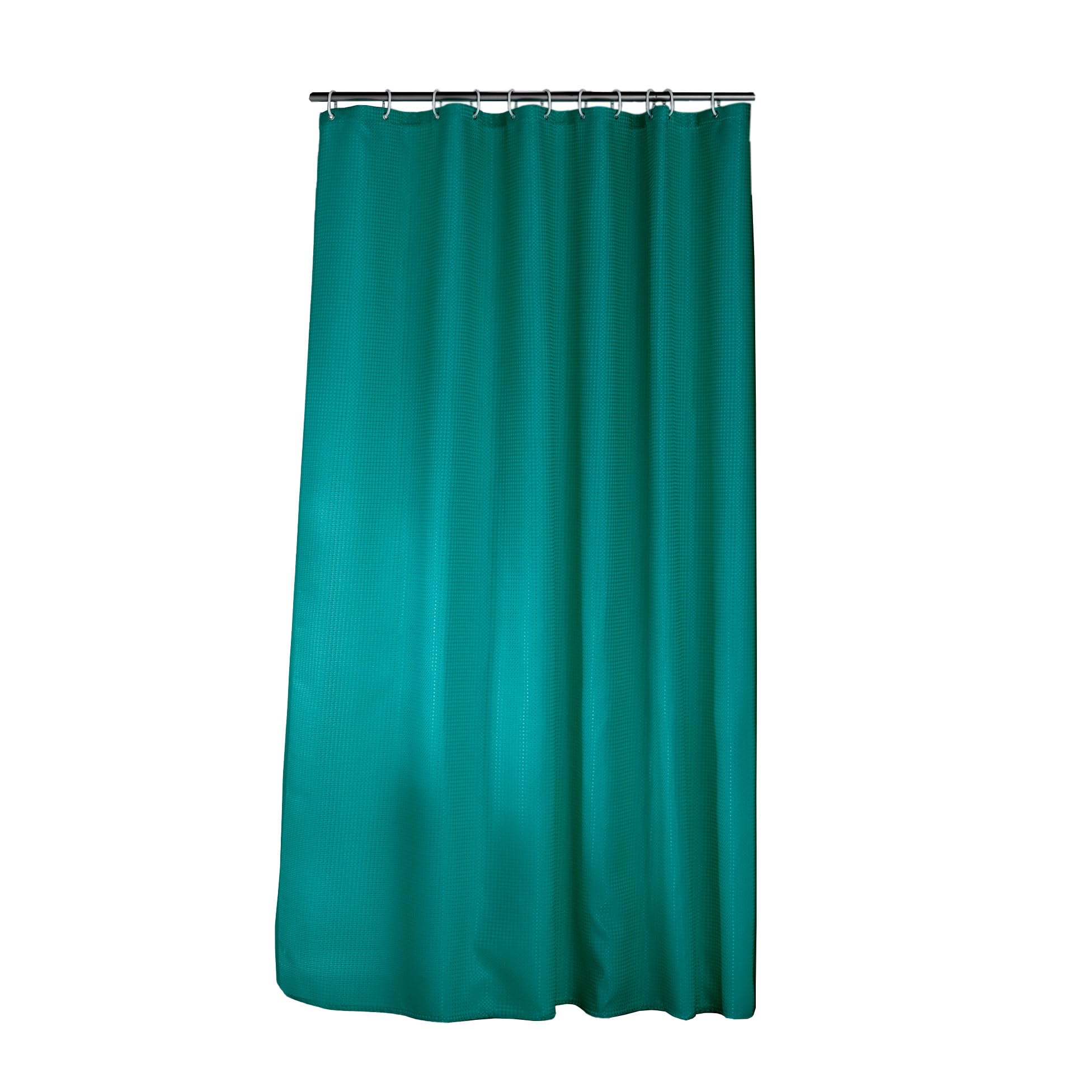 Douceur d'Intérieur Quartz Blue Emerald 100% Polyester Shower Curtain with Hooks 180cm x 200cm