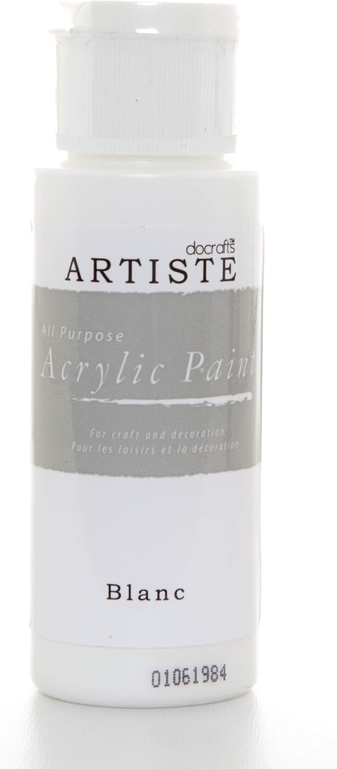 Artiste Acrylic Paint 59ml 2Oz Blanc, Quick-Drying Professional Art, Craft And Hobby Artists Paint, Vibrant Colour