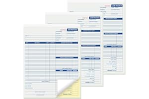 suituts 150 Sets Job Work Books, 2 Part Carbonless, 8.5X11 Inch Job Invoice Forms, Contractor Invoice Book and Repair Billing