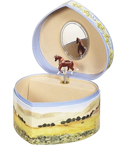 Depesche Miss Melody Sundown 12404 Petite Boîte à Bijoux Rose Avec Motif Cheval, Boîte à Bijoux Avec Miroir Et Couvercle à Charnière