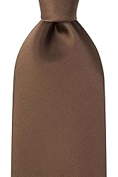KissTies Mens Truffle Brown Tie Chocolate Solid