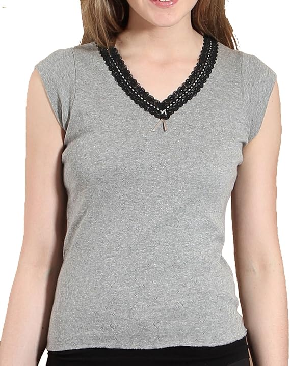 Heatguard Ladies Cap Sleeve Thermal Lace Trim Vest Underwear Amazon.co