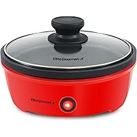 Elite Gourmet EGL-6101 Personal Stir Fry Griddle Pan, Rapid Heat Up, 650 Watts Non-stick Electric Skillet with Tempered Glass
