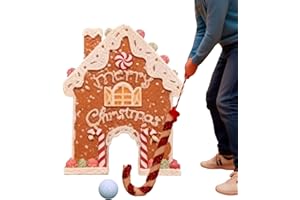 Gingerbread Golf Game Set, Mini Golf Toy with Candy Cane Putter and Balls, Gingerbread House Target, Fun Christmas Indoor Fam