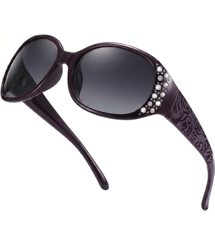 Wrap Around Polarized Sunglasses Rhinestone Design UV400 Protection TAC Polarized Lens Sunglasses Womens Rhinestones Wrap  main image 2