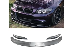 SKYYO Front Lip 4Pcs for BMW 3-Series E90 E91 M-Sport 325i 335i LCI 2009 2010 2011 2012 M Performance Style Front Bumper Lip Splitter Spoiler (Carbon Fiber Print)