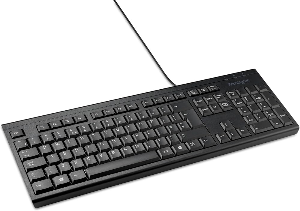 Kensington ValuKeyboard USB Keyboard UK Layout Black