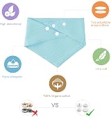 Vicloon Baby Bandana Bibs 8 Pack Adjustable Snaps Drool Bibs Blue Green Gray view 4