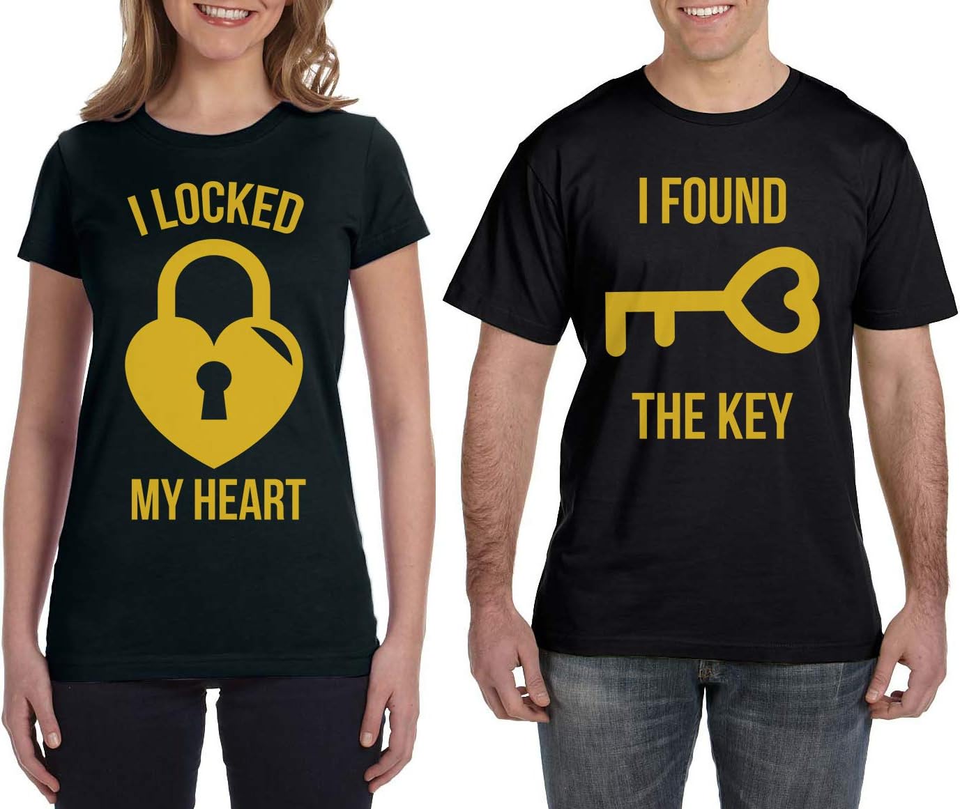 Retta I Locked My Heart & I Found The Key Men's & Women's Matching Couples T-Shirt Set