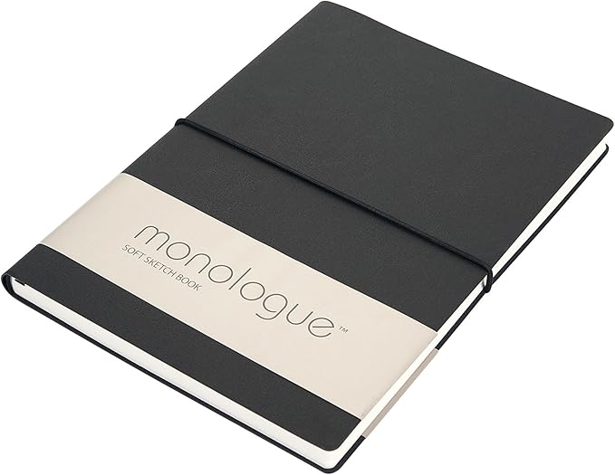 Grandluxe Black A4 Monologue Soft Sketch Book, 96 Sheets, 11.7 x 8.3