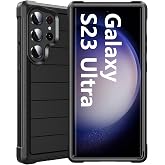 Hensinple for S23 Ultra Case, Heavy Duty Samsung Galaxy S23 Ultra Case 15FT Military Drop Protection Rugged Dual Layer Non-Slip Protective Shockproof Cover Case for Galaxy S23 Ultra-Black
