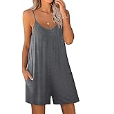 Ekouaer Womens Summer Casual Sleeveless Romper Adjustable Spaghetti Strap Shorts Jumpsuits with Pockets 2025 Clothes