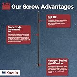 Kozelo 10 Pcs Socket Head Cap Screws M4-0.7 x100mm Alloy Steel Black Oxide view 3