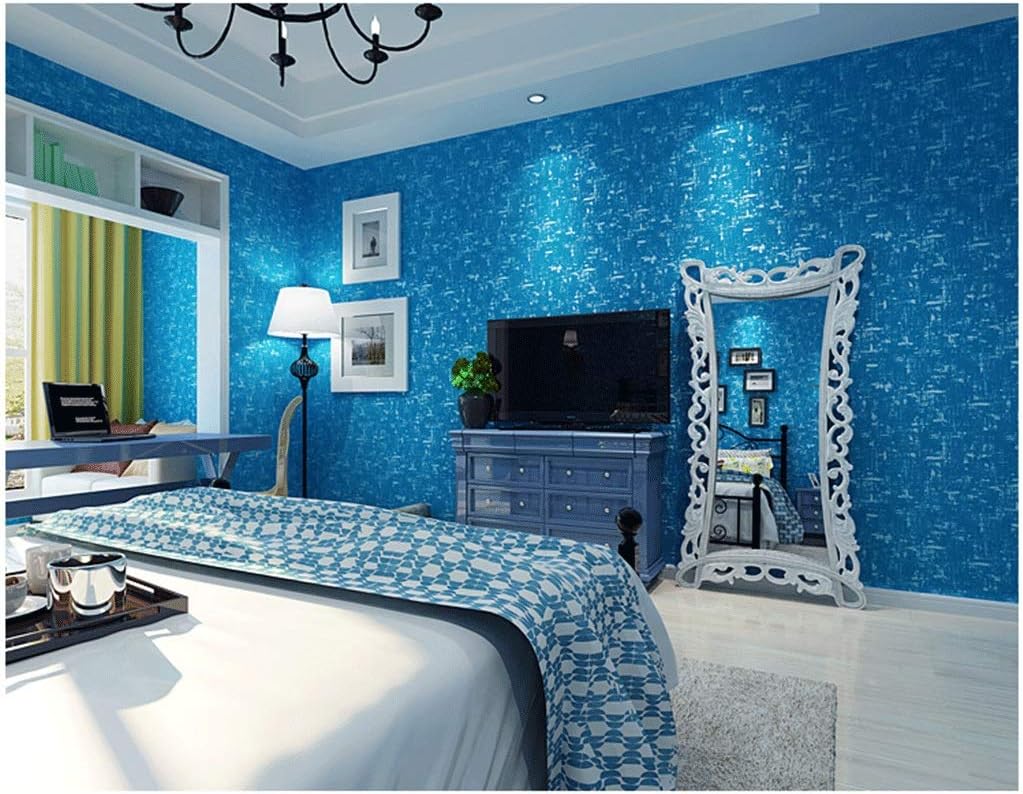 Amazon Zcxbhd 3d ステレオ 不織布 地中海 青 壁紙 寝室 装飾 リビングルーム テレビ 背景壁 ステッカー 1 53 10m ウォールステッカー オンライン通販