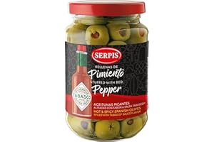 CARMEN & LOLA EAT ESPAÑA! Tabasco Stuffed Spanish Olives 7.05 Oz (200 g) (6-Pack)