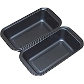 Mingcao Nonstick Loaf Pan, 6.7 x 3.5 Inch Carbon Steel Toast Pan for Baking Bread with Oven, Gray set of 2