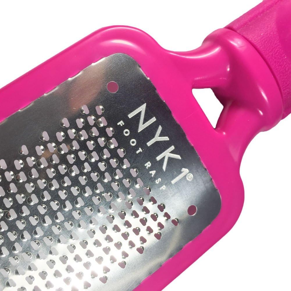 NYK1 Pink MEGAFILE Foot File Pedicure Rasp THE Original with NYK1 Curved Smoothie Super Sharp Extra Large Micro Files SHARPEST File Skin Grater Remove Calloused Dry Rough Dead Skin Feet Soft Smooth - Image 4