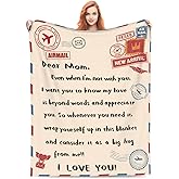 Jieoyfyug Birthday Gifts for Mom from Daughter Son, Mother's Day Blanket for Women Mama Grandma Mimi Gigi, Throw Blankets for Christmas Thanksgiving Valentines for Couch Bed Sofa 60x50in