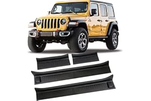RINDOUJIN 4PCS for Jeep Gladiator Door Sill Guards Kit for 2018-2025 Jeep Wrangler Accessories Door Entry Guard Protector for 2020-2024 Jeep Gladiator JT Accessories Car Door Sill Protector for Jeep Wrangler JL