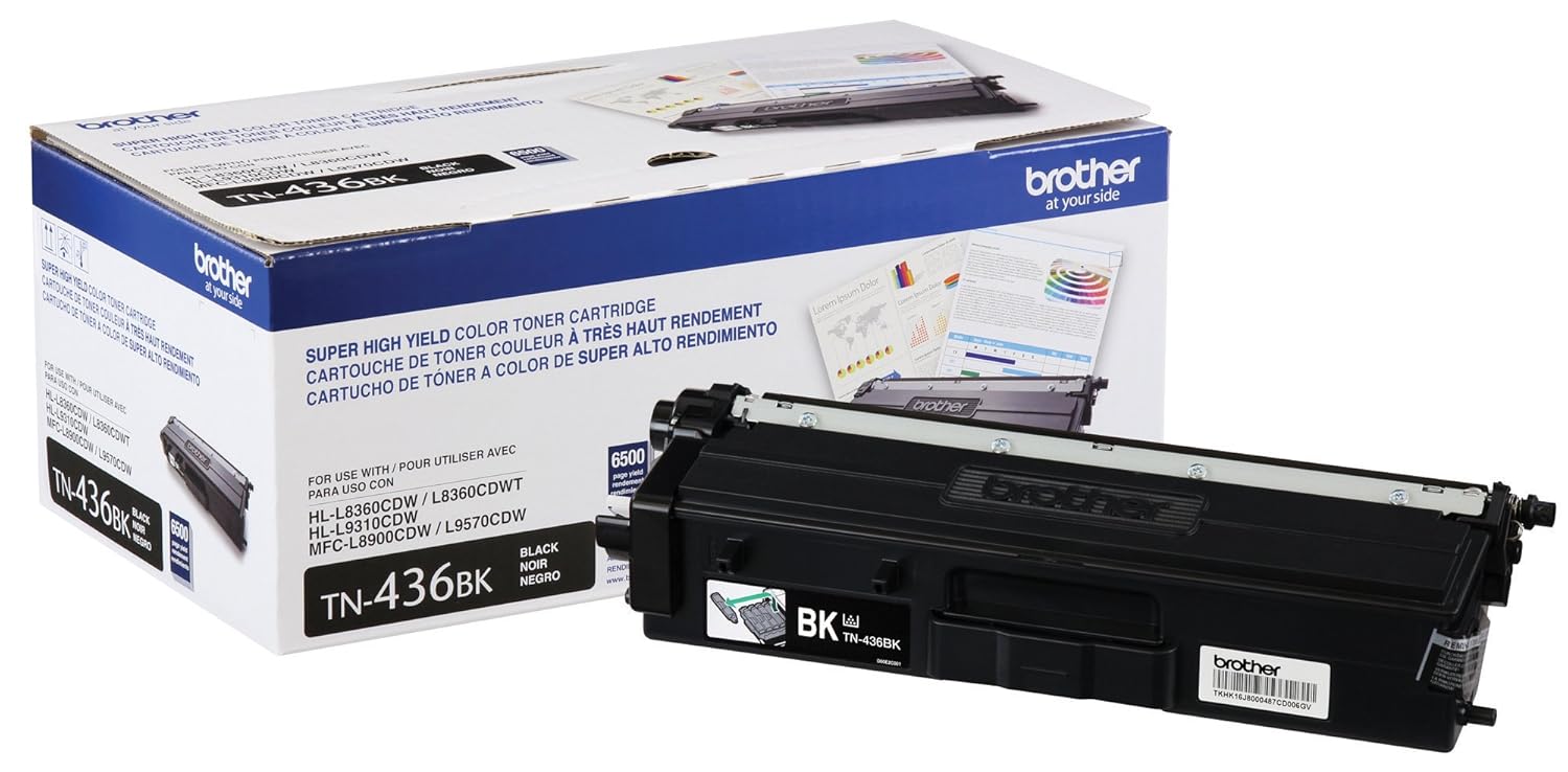 Brother TN436BK Super High Yield Toner-Retail Packaging , Black