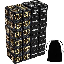 48 Pcs Abilities Keywords Counter Dice Black Shield