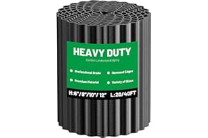 Garden Corrugated Metal Landscape Edging, 6" x 40FT Sturdy Galvanized Steel Yard Edging,Flexible Long Strips of Lawn Edging f