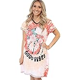 Lazy One Women's Nightgown, Funny V-Neck Sleep Shirt for Women, Bear & Moose Pajama Shirts