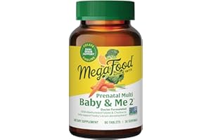 MegaFood Baby & Me 2 Prenatal Vitamin and Minerals - Vitamins for Women - with Folate (Folic Acid Natural Form), Choline, Iron, Iodine, and Vitamin C, Vitamin D and more - 60 Tabs (30 Servings)