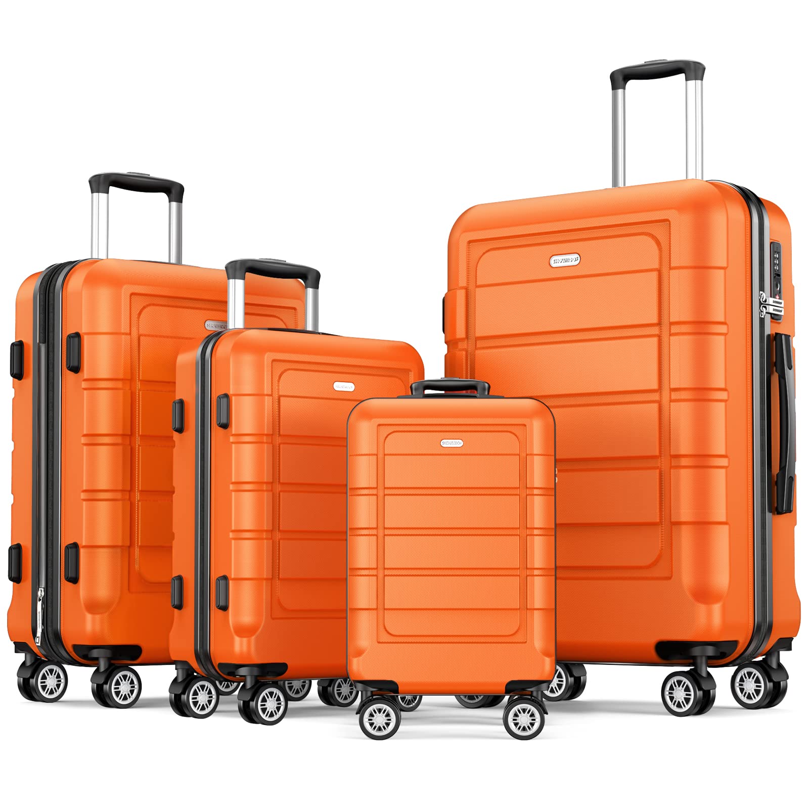 Photo 1 of ***reference image** **only 3 piece**SHOWKOO Luggage Sets Expandable PC+ABS Durable Suitcase Sets Double Wheels TSA Lock 3 Piece Luggage Set Orange