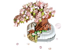 Chodia Mini Bonsai Tree Cherry Blossom Flower Building Block Set Toys Kits for Adults Pink Pot Plant Bricks Birthday Anniversary for Her Girlfriends Women Kids 8+,8-12 (426 PCS)