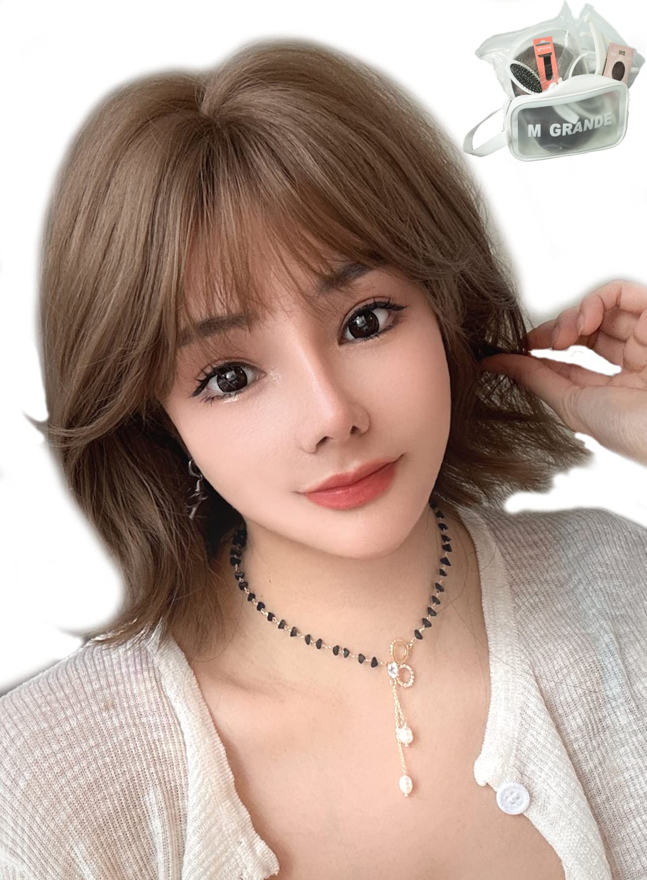 Photo 1 of MGRANDE wig premium line ? active top stylist produce ? 6 items set inner color line women's original wig semi-long small face effect?korea ash beige DY68C?