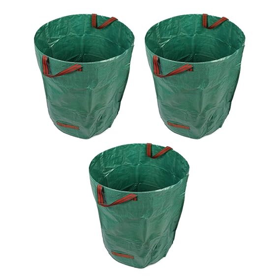 Houseables Yard Waste Bags, Lawn Leaf Bag, 272 Liters, 3 Pack, Green
