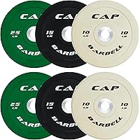 CAP Barbell 2-Inch Olympic Bumper Plate Weight Set | 100-370 lbs | Multiple Options