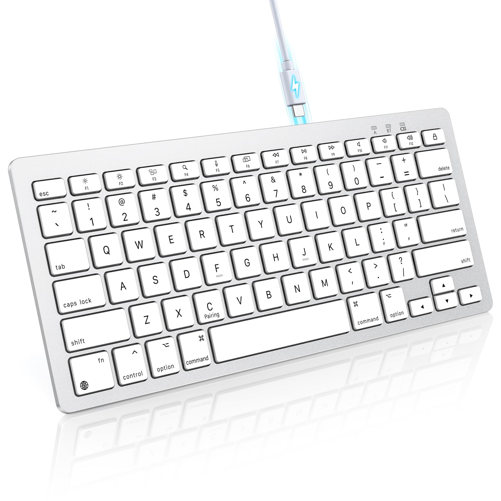 Photo 1 of ***MISSING PARTS***
OMOTON Rechargeable Keyboard for Mac, mini Compact Wireless (No Numeric Pad), Stable Bluetooth Connection, Ergonomic Design, Keyboard Compatible with MacBook/iMac/Mac mini - Silverwhite