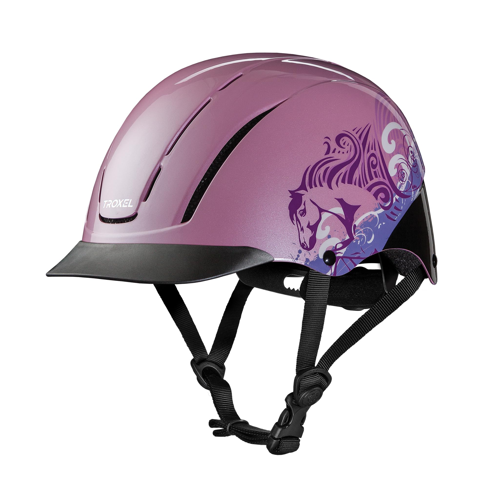 Photo 1 of Troxel Spirit Full Coverage Horse Riding Helmet, Low-Profile & Adjustable, Safety Horseback Riding Gear, Extra Small (6-1/4-6-1/2), Pink Dreamscape