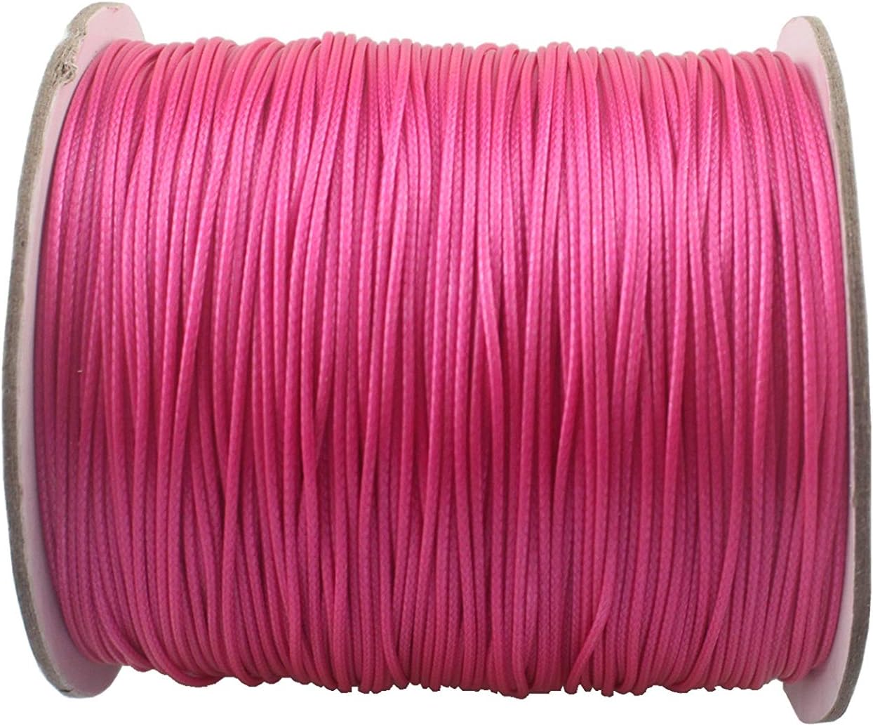QIANHAILIZZ 150 Yards 0.5 mm Waxed Jewelry Making Cord Waxed Beading String Craft DIY Thread LXX120601805 (Fuchsia)