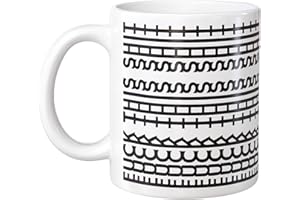 Funny Hidden Message Ceramic Coffee Mug with Black Rune Pattern for Adults, Men & Women – 11oz Durable Ceramic Cup for Coffee