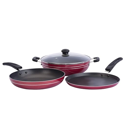 Buy Impex ISKTF444 Nonstick Aluminium 3 Pcs Cookware Set (Kadai Pan