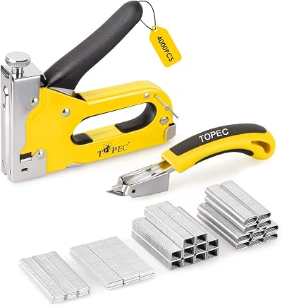 Topec Upholstery 4 in 1 Staple Gun Heavy Duty with 4000 Staples Remover